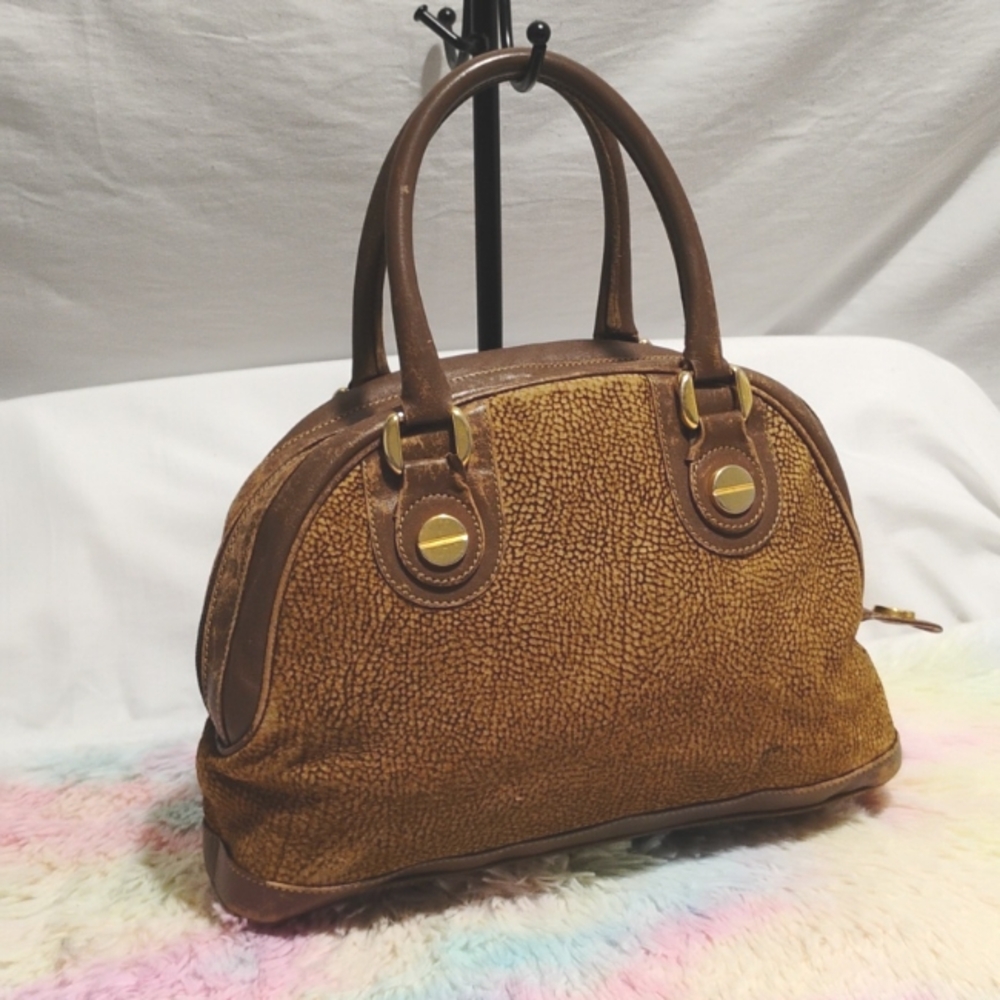 Borbonese Red Wall Quail Pattern Vintage Handbag - image 1